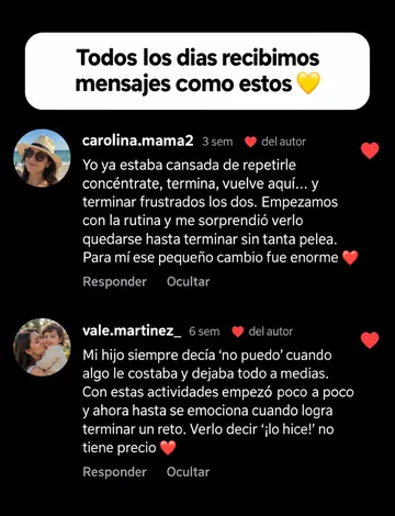 Comentarios de madres sobre los avances de sus hijos
